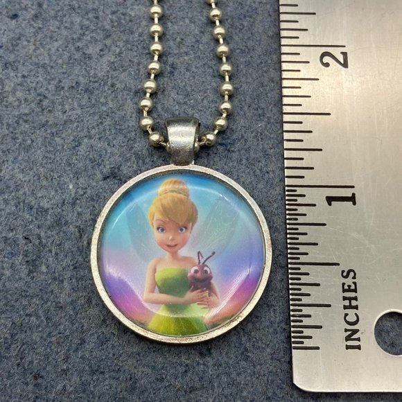 Tinker Bell Blaze Pendant Necklace 22 Inch Silver Ball Chain Retro Multicolor - Picture 6 of 7